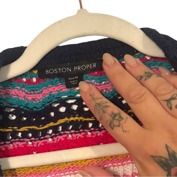 Boston Proper Colorful Cardigan Medium - Picture 3 of 6